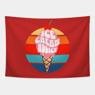 Ice Cream Addict Vintage Sunset Tapestry