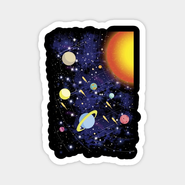 Solar System - For Space Geeks Magnet by paola.illustrations