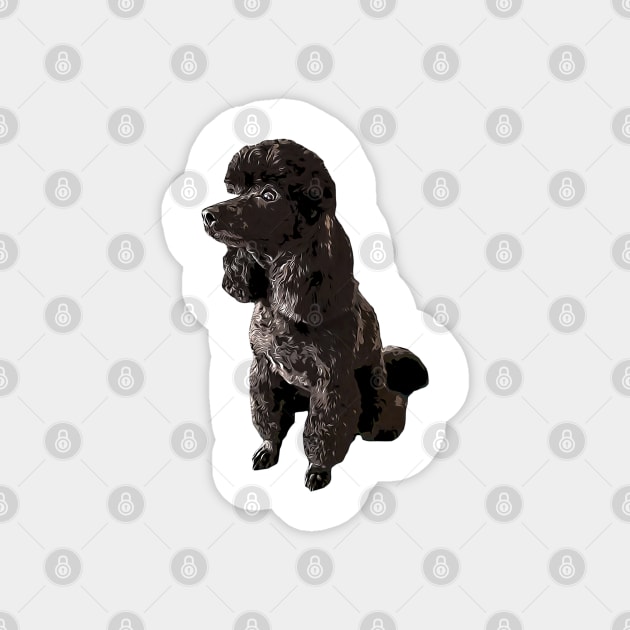 Poodle Mini Toy Black Beauty Magnet by ElegantCat