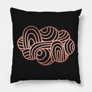 Cloud Line Drawing in Rose Gold - Bronze Cloud Design Pillow