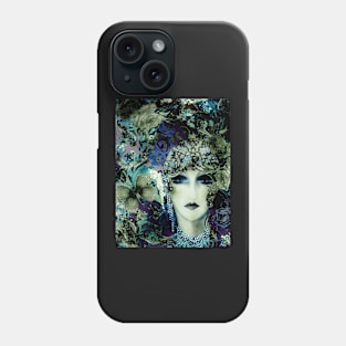 ART DECO COLLAGE FLAPPER , POSTER PRINT BLUE Phone Case