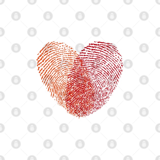 red fingerprint heart by beakraus