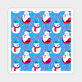 Snowman Christmas Pattern Magnet