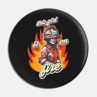 Firefighter woman USA flag funny sarcastic quote This girl is on fire Pin