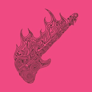 Flaming Bass Guitar T-Shirt