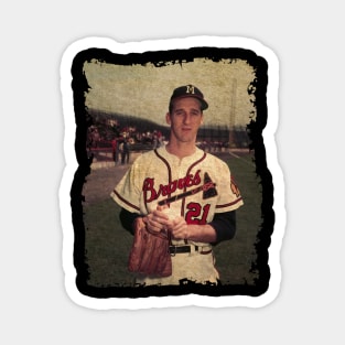 Warren Spahn in Atlanta Braves Magnet