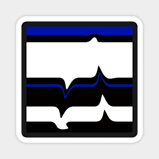 Blue, black and white Magnet