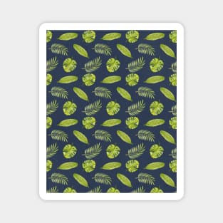 Tropical Leaves Pattern in Charcoal | Summer | Island Paradise | Tropical Magnet