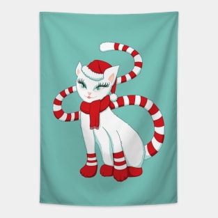 Cat In Christmas Mood Tapestry