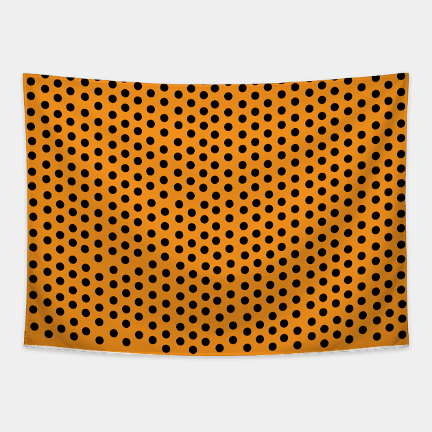 Polka Small-Dot Orange Tapestry by dhuffines