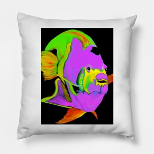 Purple Angel Fish Abstract Pillow