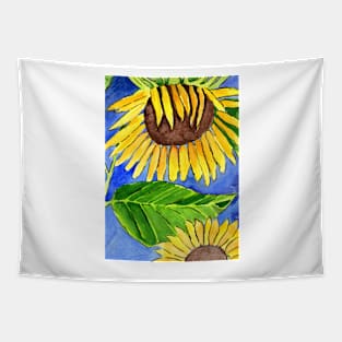 Bright Sunflowers Mixed Media Art Tapestry