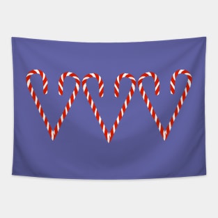 Christmas Candy Cane Three Hearts Tapestry