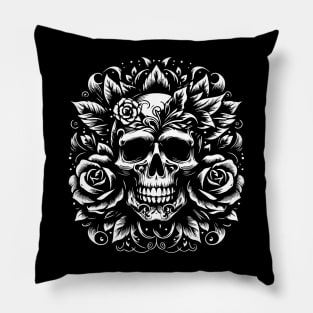 rock skull tattoo design Pillow