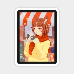 Nekopara Azuki's Hot Coffee and First Snow Magnet