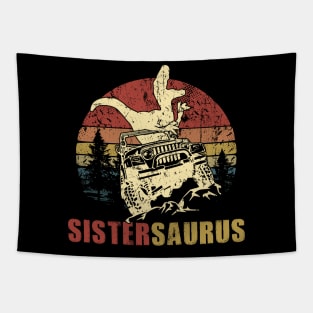 Vintage Jeep T-Shirt SisterSaurus Jeep Gift Tapestry