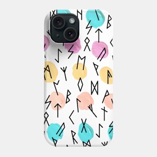 Runes & Colorful Paint Dots Pattern Phone Case