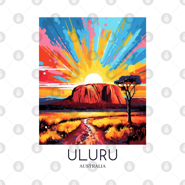 A Pop Art Travel Print of Uluru / Ayers Rock - Australia by Studio Red Koala