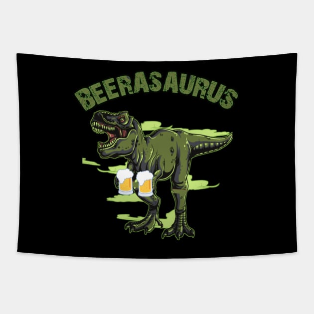 Beerasaurus dinosaur drinking beer Tapestry by sukhendu.12