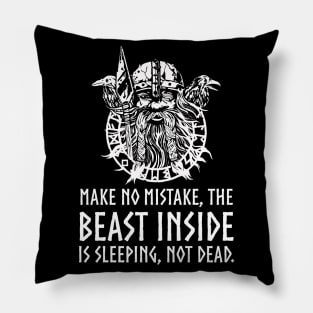 Masculine Alpha Male Viking - The Beast Inside Is Sleeping Pillow