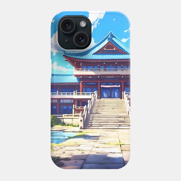 Japanese Temple Landscape – Anime Wallpaper Phone Case by KAIGAME Art