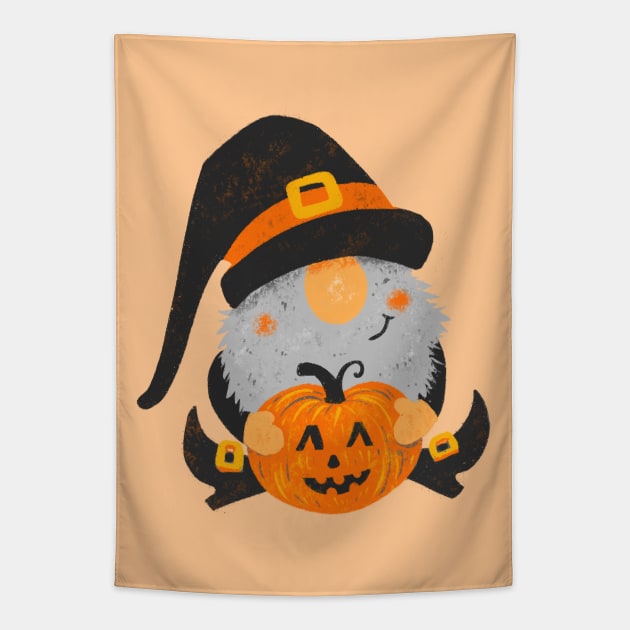 Cute Halloween Gnome Tapestry by Alexandra Franzese