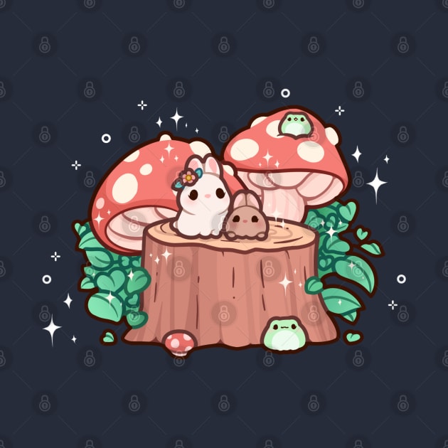 Mushroom Forest Bunnies by veraphina