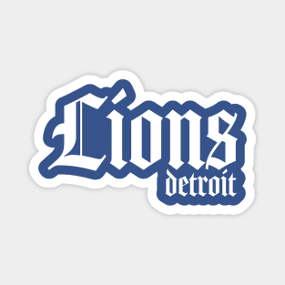 Lions Detroit, white Magnet