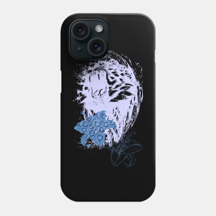 Splash of Ink Water Tiger with Blue Lily Phone Case