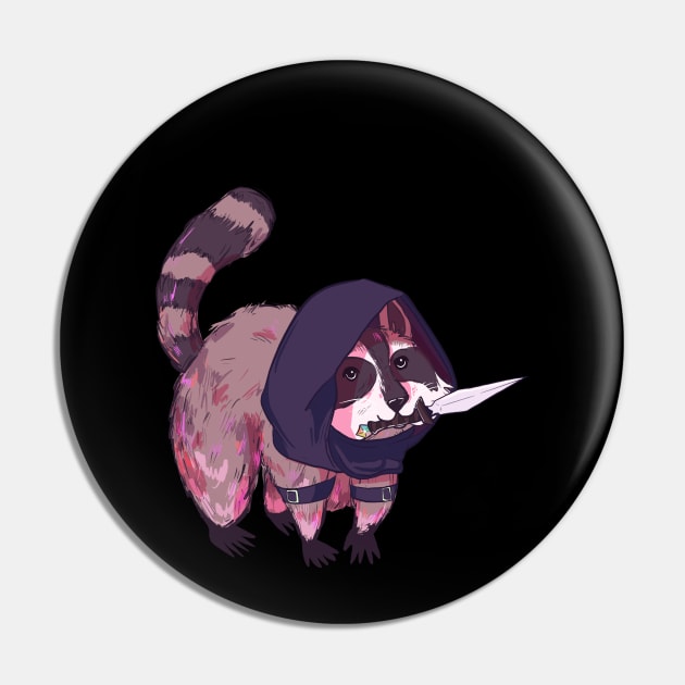 Rogue Raccoon Pin by paintdust