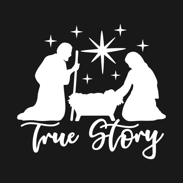 True Story Mary and Joseph Nativity Religous Christmas Design by StacysCellar