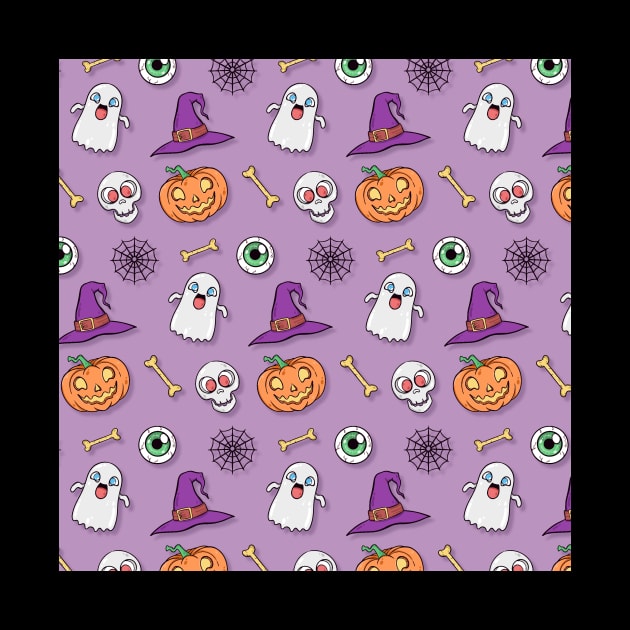 Halloween Seamless Pattern by aquariart