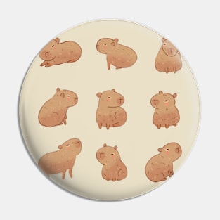 Cute Capybaras Pin