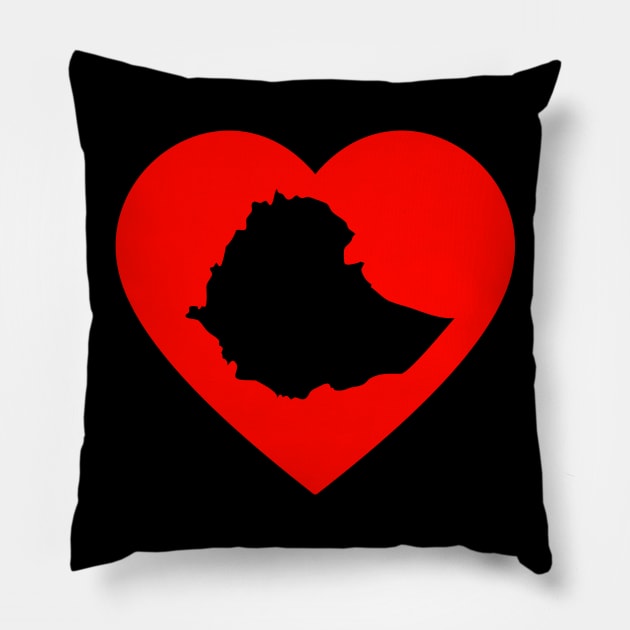 I Heart Ethiopia (Red) Pillow by The Lemon Stationery & Gift Co