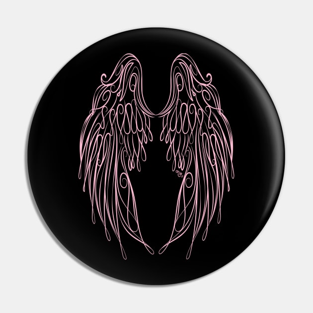 pink wings Pin by Toni Tees