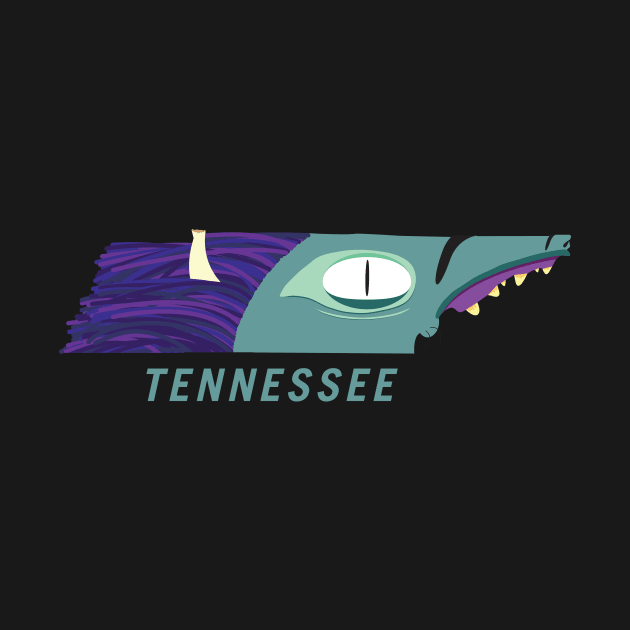 Tennessee Monster Map by ClarkStreetPress