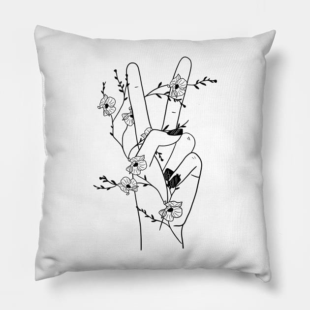 For the Love of Peace and Flowers Pillow by Designs by Katie Leigh
