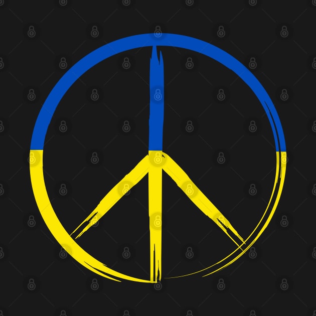 Ukrainian Flag Peace Sign by Scar