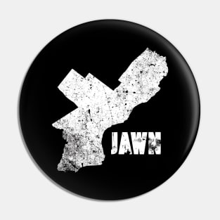 Philly Jawn Philadelphia Map Distressed Gritty Retro Style Pin