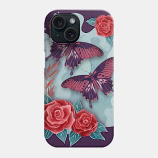 Butterflies with roses Phone Case