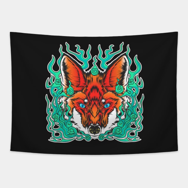 Burning Spirit-Fix Fire Tapestry by MeFO