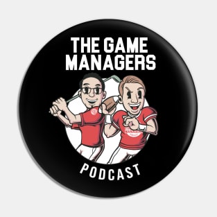 The Game Managers Podcast Cartoon Logo 1 Pin