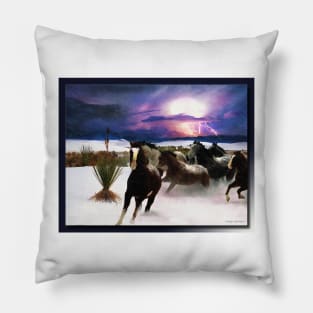 White Sands Horses Pillow