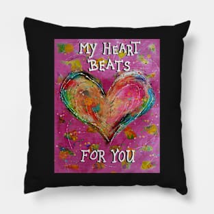 Colorful Heart Beats For You Pillow