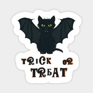 Cat bat Halloween Magnet