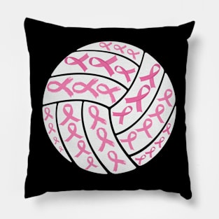 Breast Cancer Pink Ribbon Volleyball Awareness Pillow