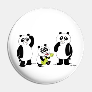 Kiss Panda Pin