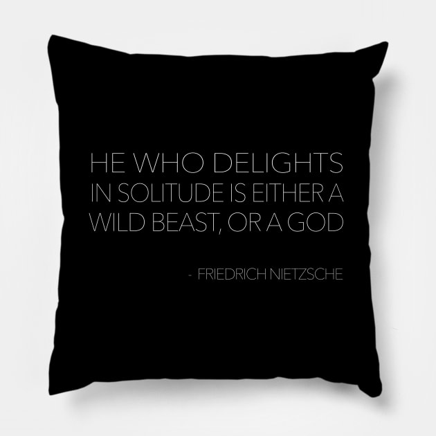 Friedrich Nietzsche Quotes Typography Design Pillow by DankFutura