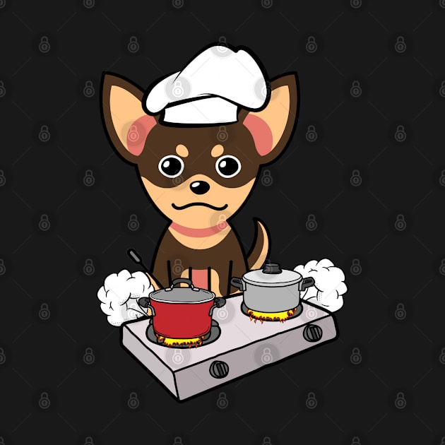 Cute small dog is cooking by Pet Station