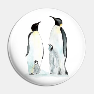 Penguin family two children Pin